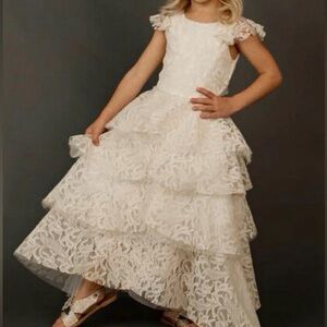 Joyfolie Mia Joy Azalea cream lace tiered dress - Size 2